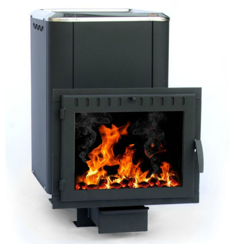 Печь банная чугунная СИБИРЬ-24, панорамное стекло (конвекционная) (НМК)