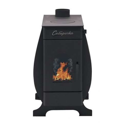 Печь отопительная Сибирячка-6 с окрашенным кожухом с дверцей со стеклом1