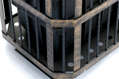 Печь банная чугунная СИБИРЬ-32, каминная дверка со стеклом Сибирь (кованная сетка) (НМК)        6