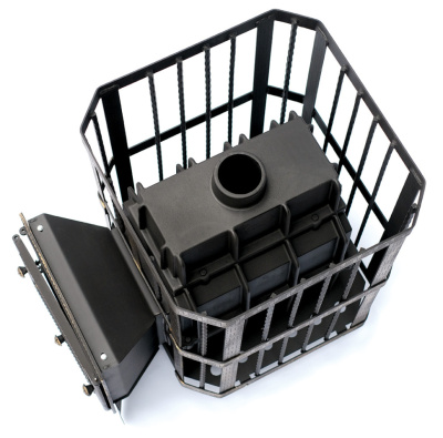 Печь банная чугунная СИБИРЬ-32, каминная дверка со стеклом Сибирь (кованная сетка) (НМК)        5