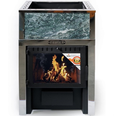 Печь банная ЕНИСЕЙ (в камне, со стеклом 350х250, сталь 6мм) (НМК)